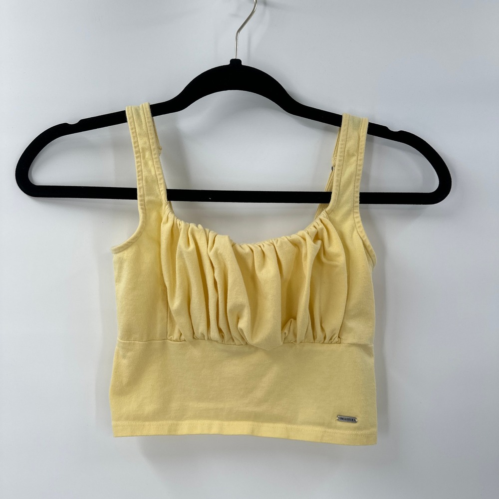 Hollister‎ Babydoll Cropped Tank Top Small Butter Yellow Y2K Vibes Coquette